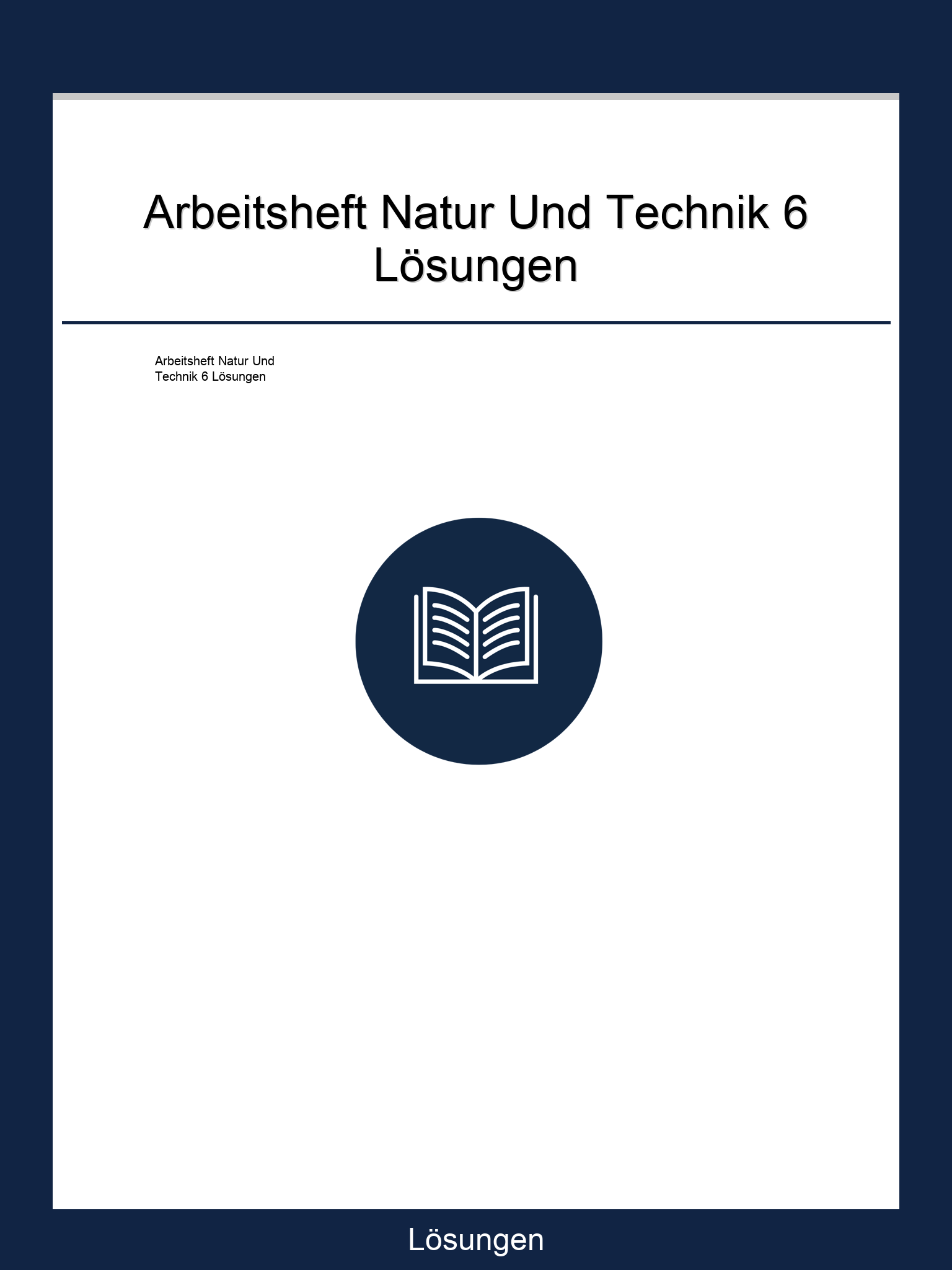 Arbeitsheft Natur Und Technik 6 Lösungen PDF
