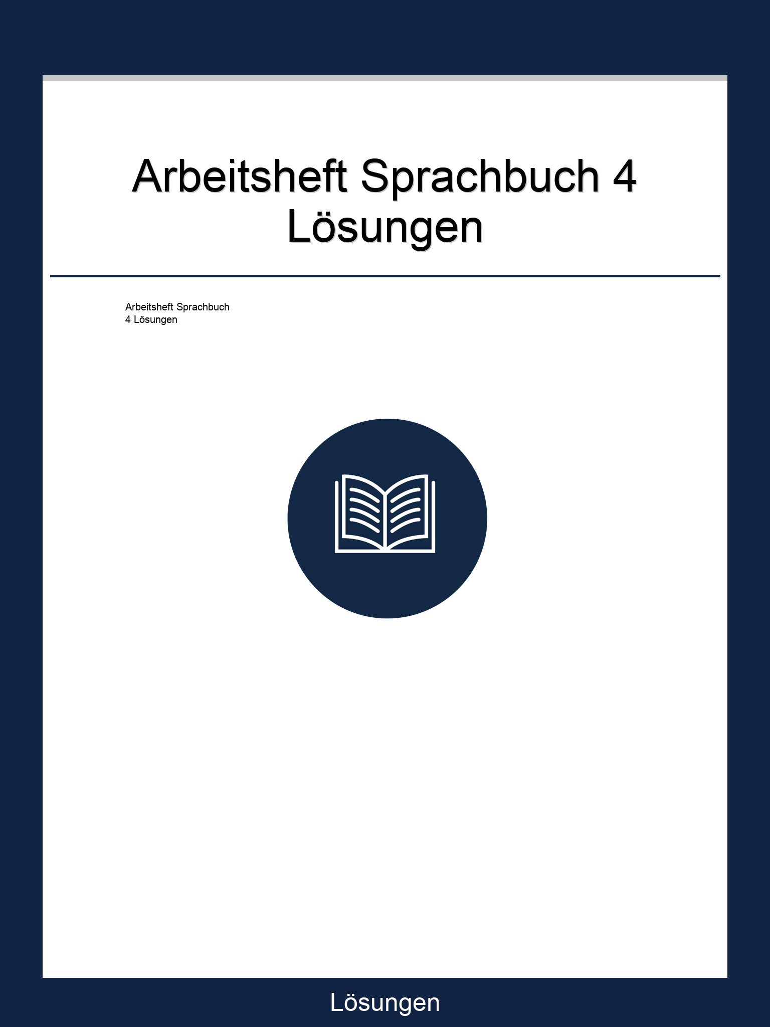 Arbeitsheft Sprachbuch 4 Lösungen