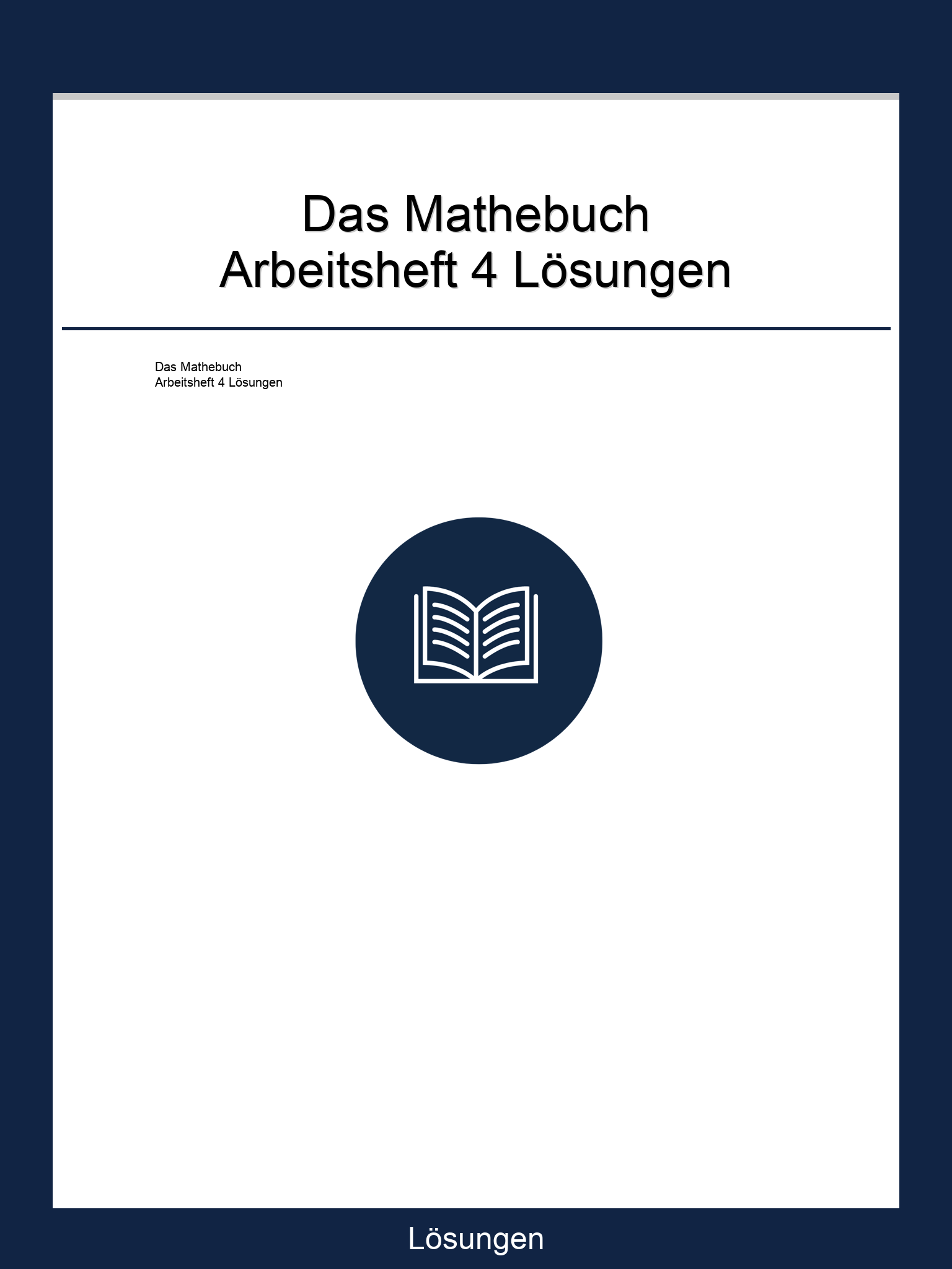 Das Mathebuch Arbeitsheft 4 Lösungen