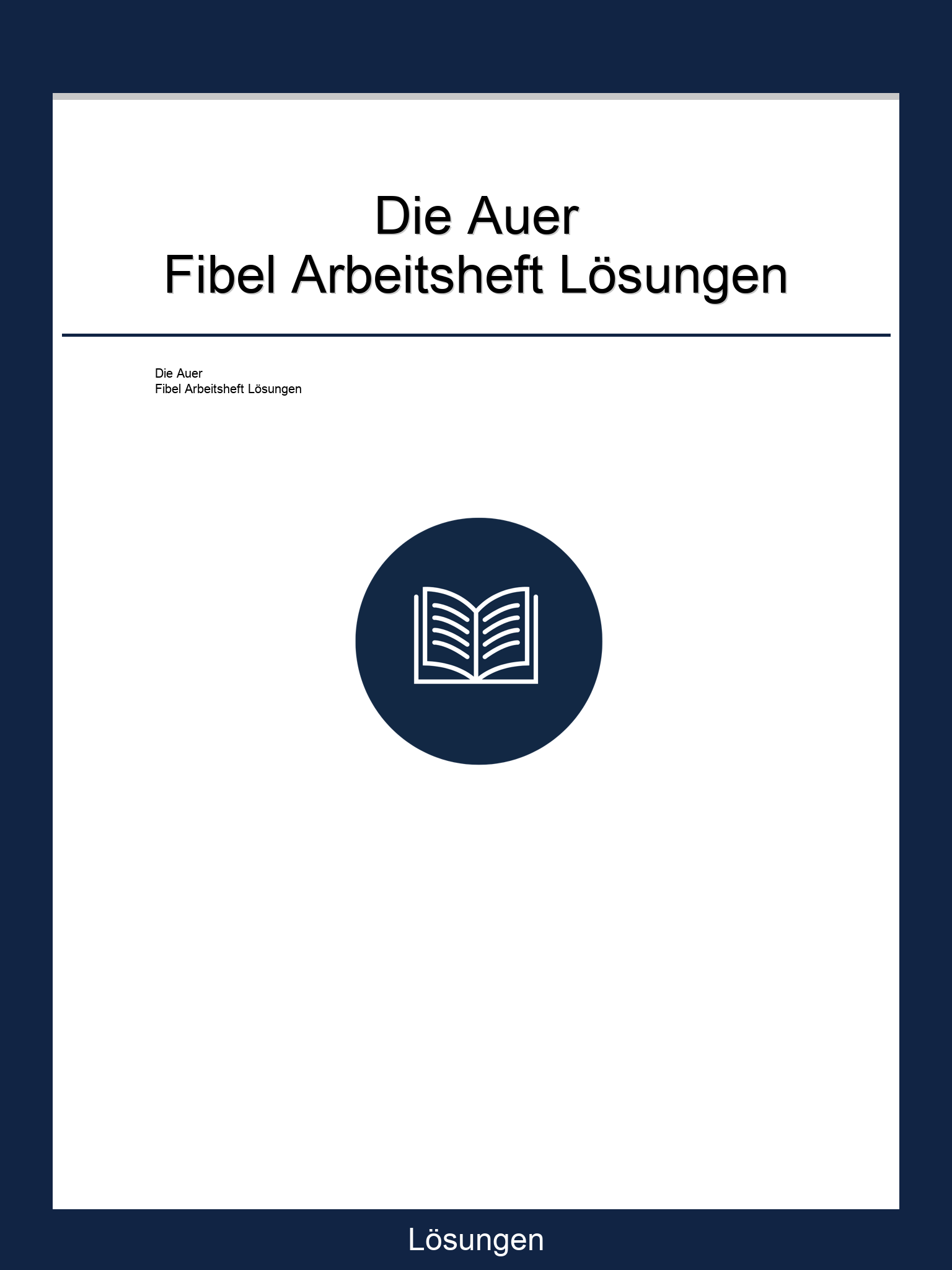 Die Auer Fibel Arbeitsheft Lösungen