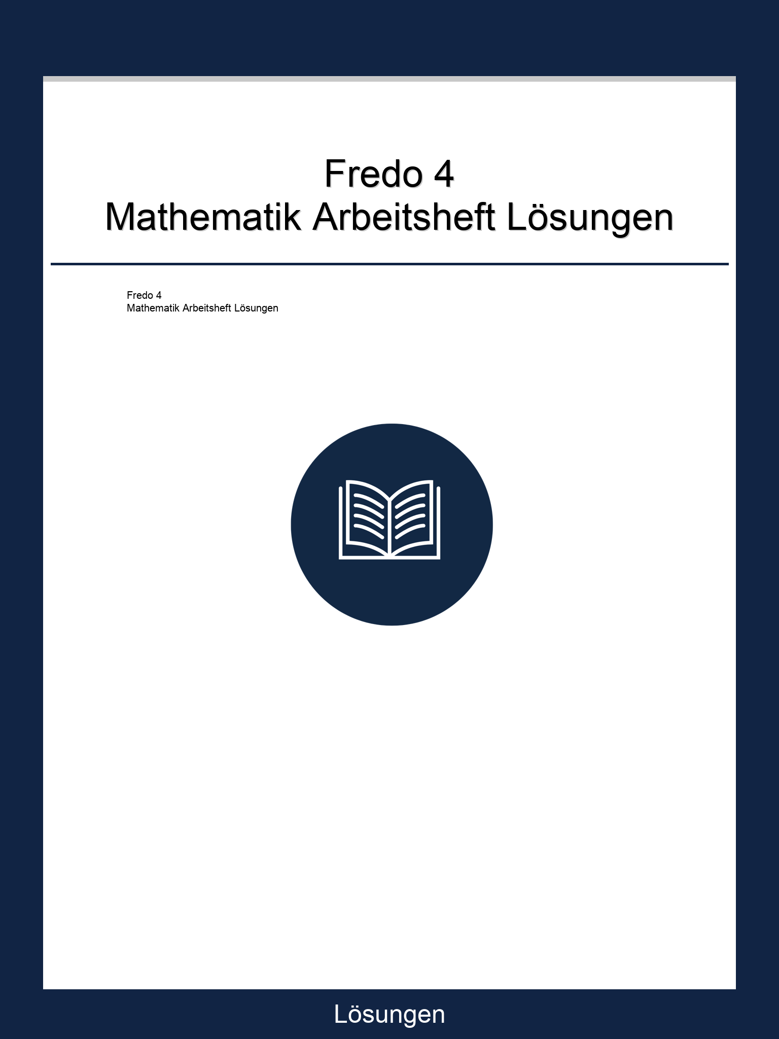 Fredo 4 Mathematik Arbeitsheft Lösungen PDF
