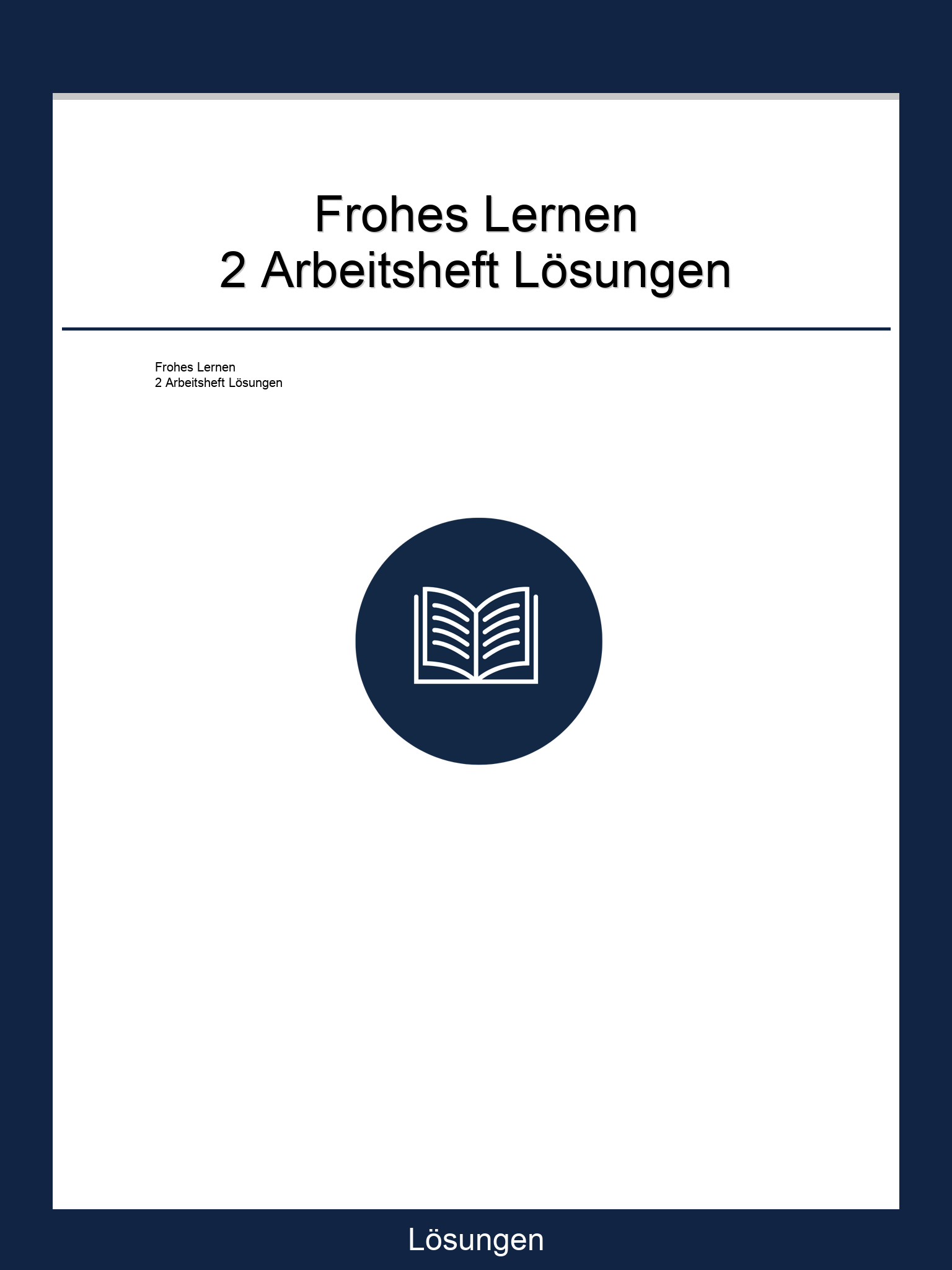 Frohes Lernen 2 Arbeitsheft Lösungen PDF