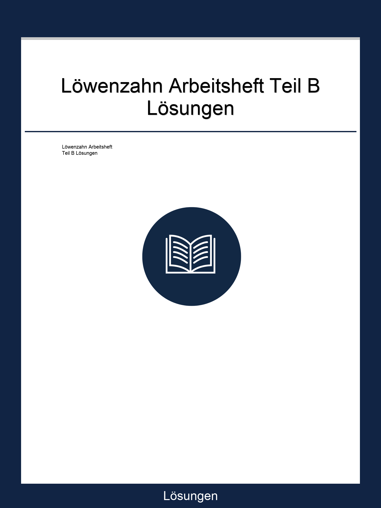 Löwenzahn Arbeitsheft Teil B Lösungen PDF