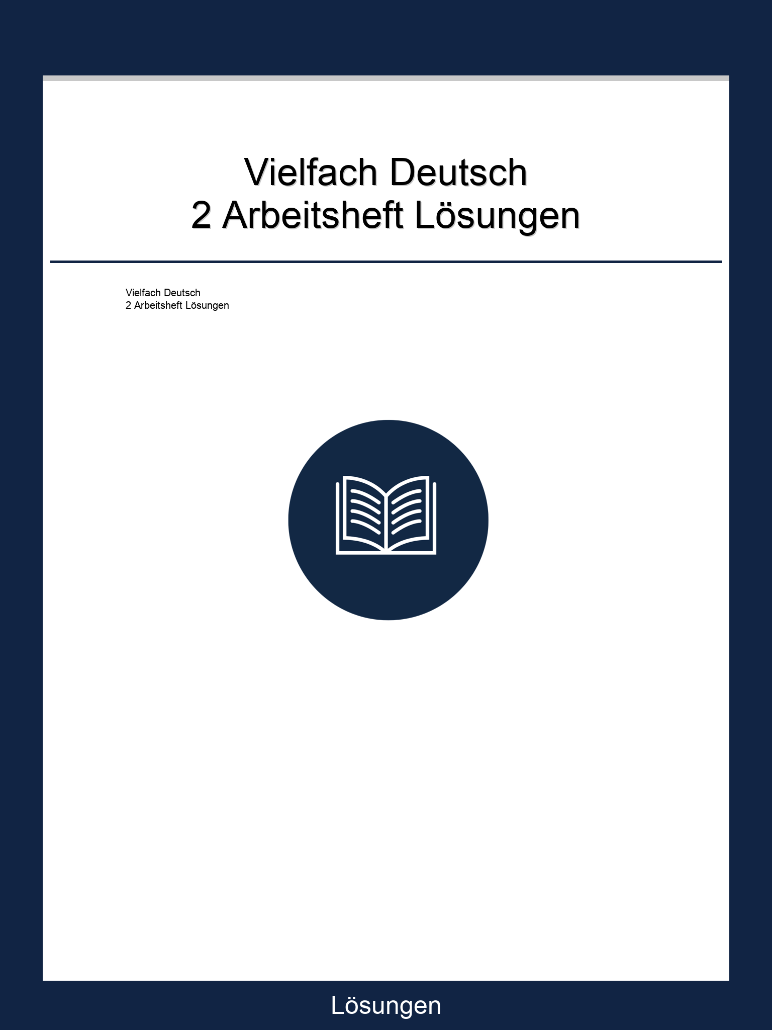Vielfach Deutsch 2 Arbeitsheft Lösungen PDF