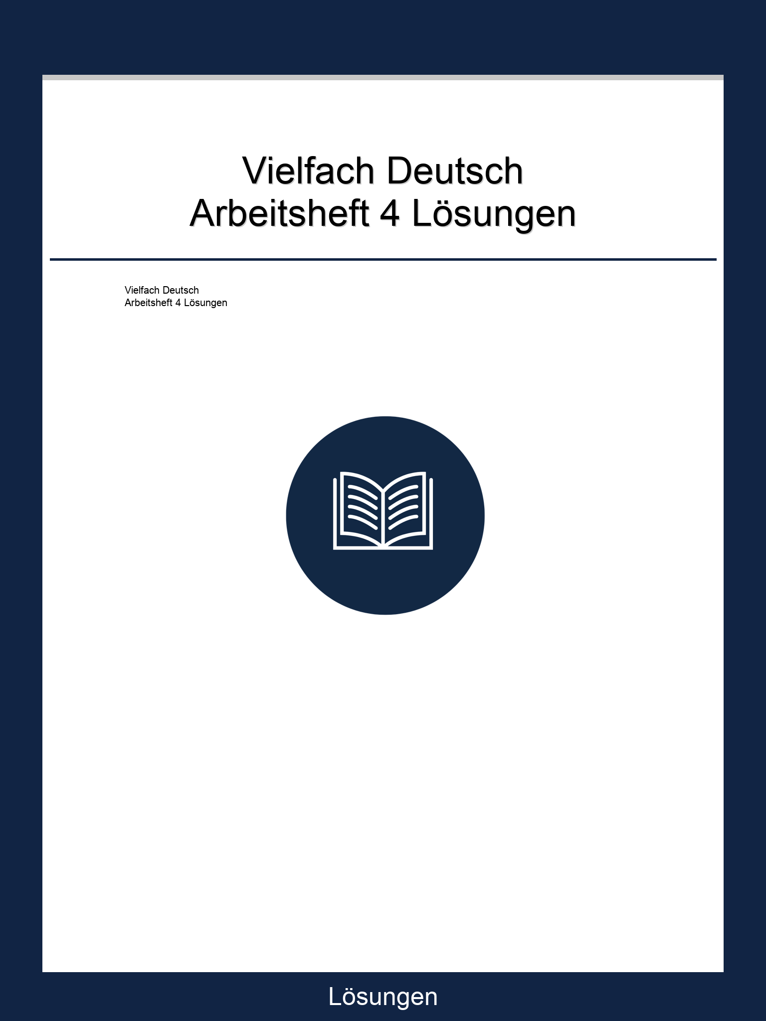 Vielfach Deutsch Arbeitsheft 4 Lösungen